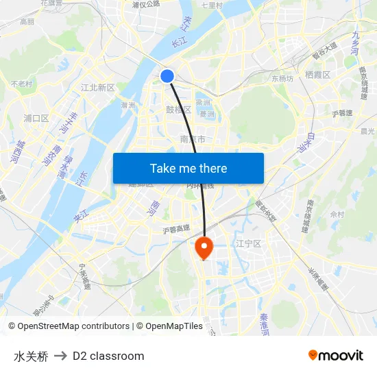 Shuiguan Bridge to D2 classroom map