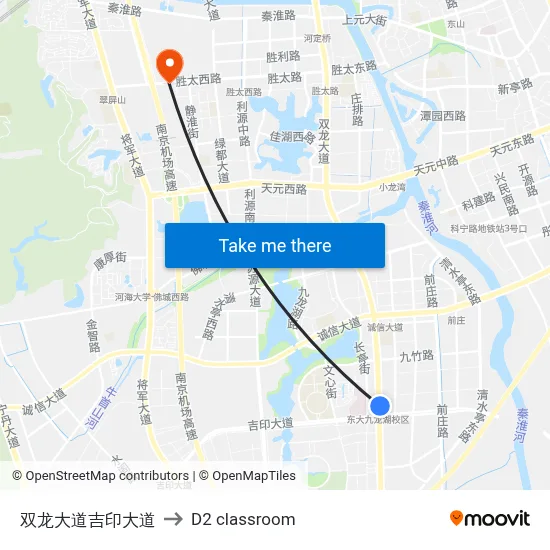 Shuanglong Avenue Jiyin Avenue to D2 classroom map