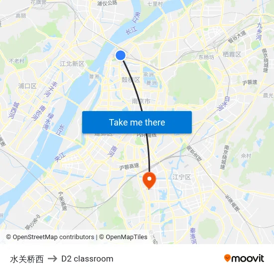 West Shuiguan Bridge to D2 classroom map