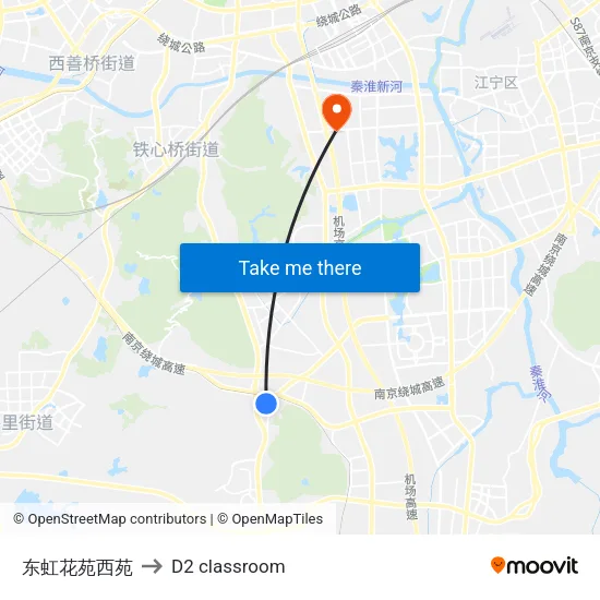 东虹花苑西苑 to D2 classroom map