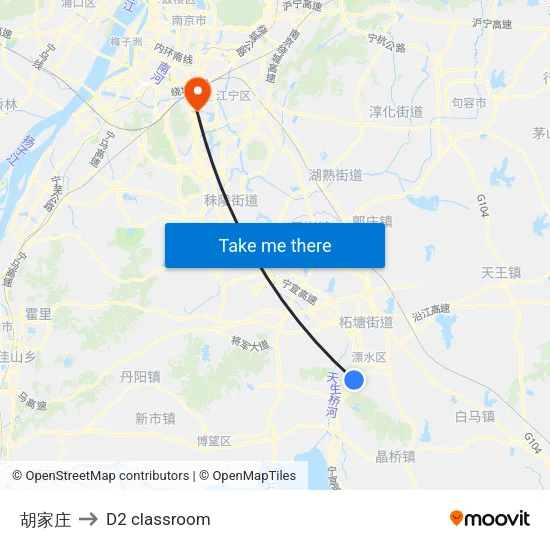 胡家庄 to D2 classroom map