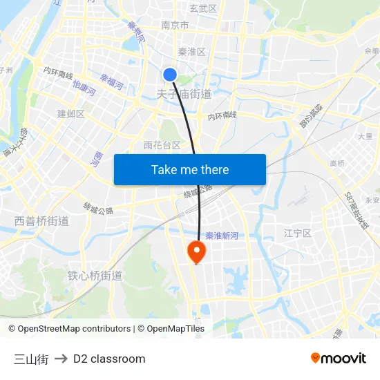 Sanshan Street to D2 classroom map