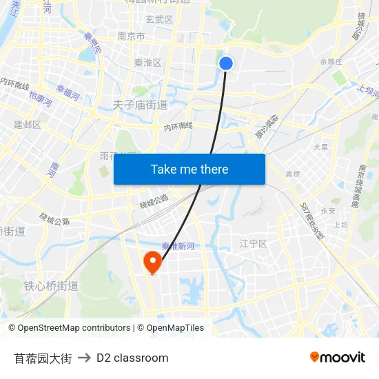 Muxuyuan Street to D2 classroom map