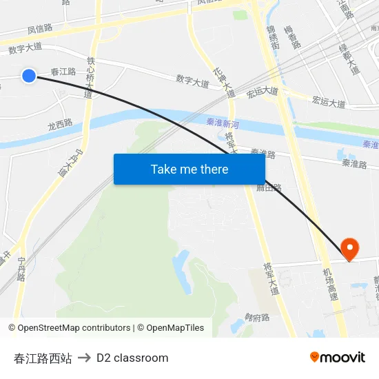 春江路西站 to D2 classroom map