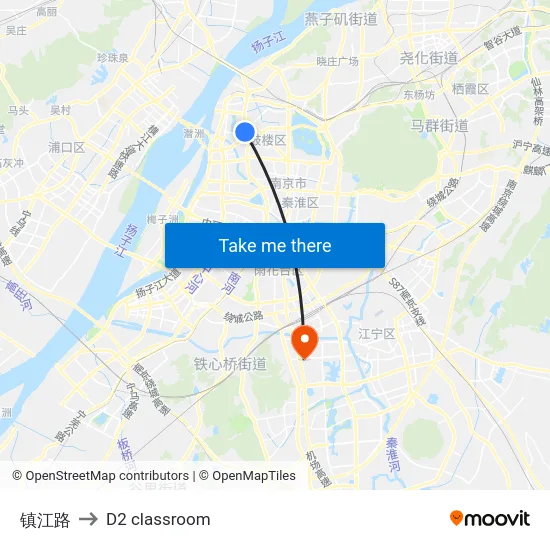 镇江路 to D2 classroom map