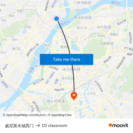 威尼斯水城西门 to D2 classroom map