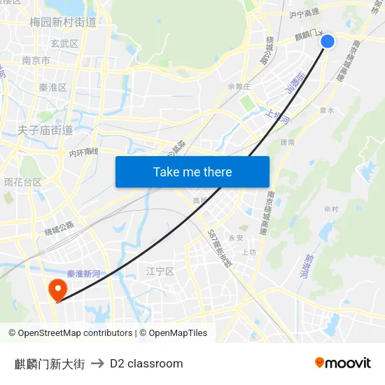 Qilinmen New Street to D2 classroom map