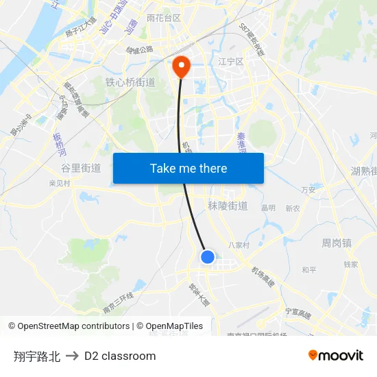 翔宇路北 to D2 classroom map