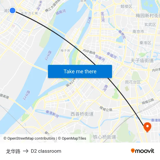 龙华路 to D2 classroom map