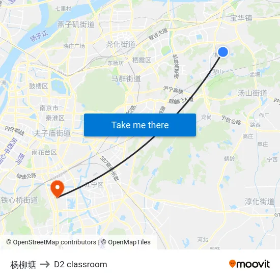 杨柳塘 to D2 classroom map