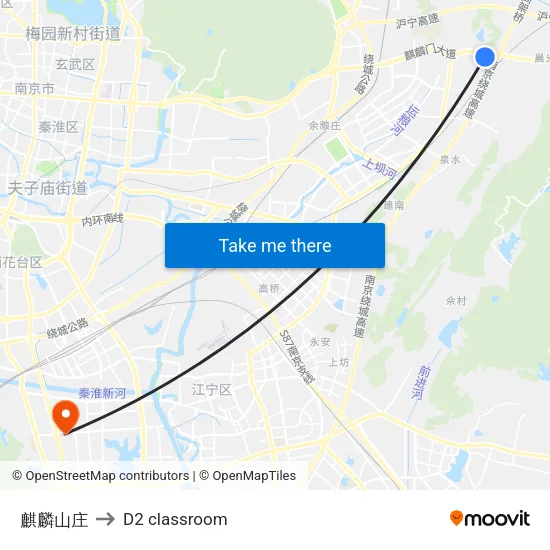 麒麟山庄 to D2 classroom map