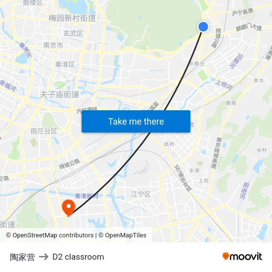 陶家营 to D2 classroom map