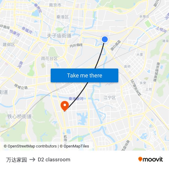 万达家园 to D2 classroom map