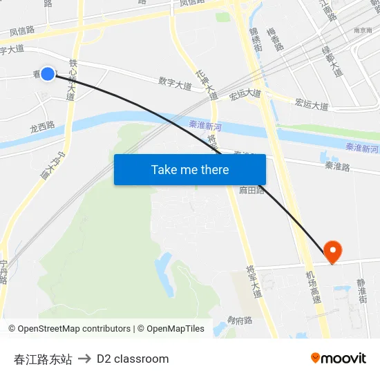 春江路东站 to D2 classroom map