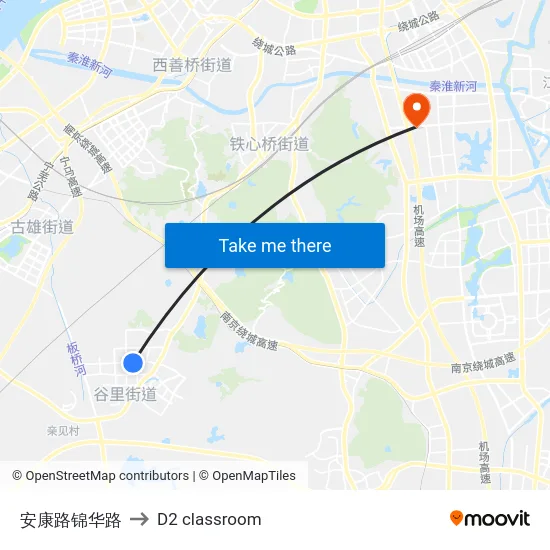 安康路锦华路 to D2 classroom map