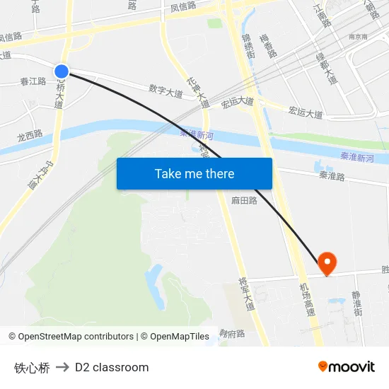 铁心桥 to D2 classroom map
