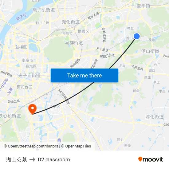 湖山公墓 to D2 classroom map