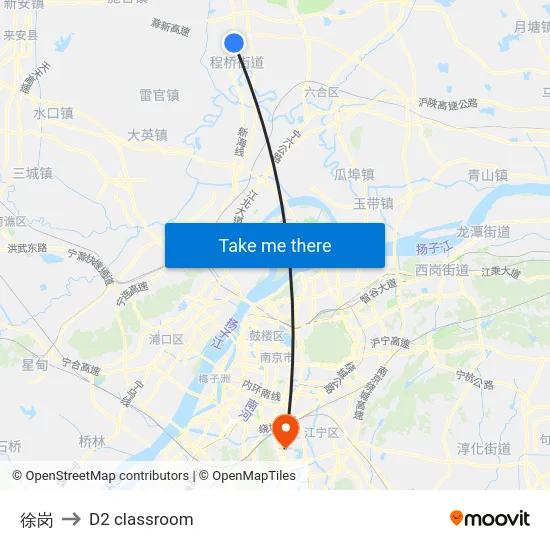 徐岗 to D2 classroom map