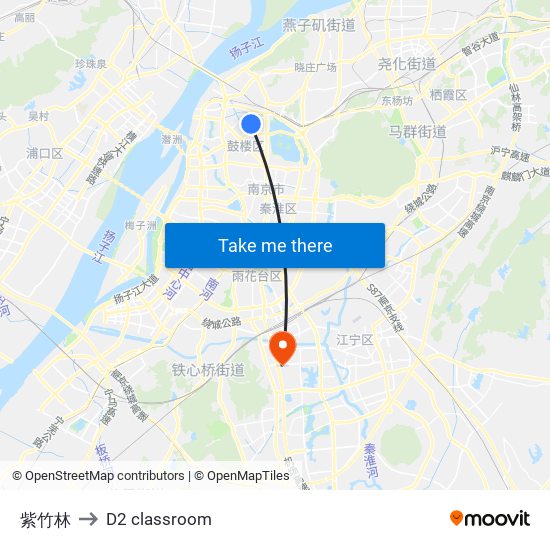 紫竹林 to D2 classroom map