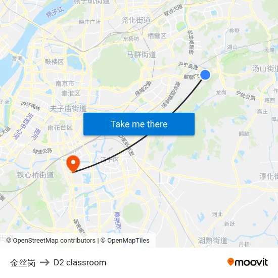 金丝岗 to D2 classroom map