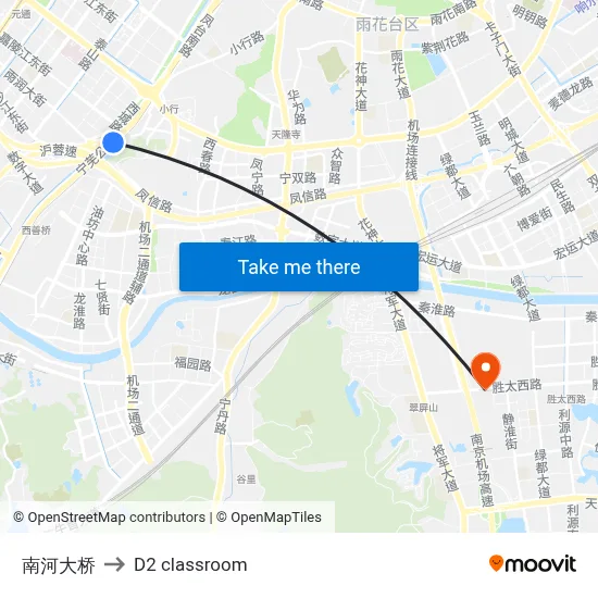 Nanhe Bridge to D2 classroom map