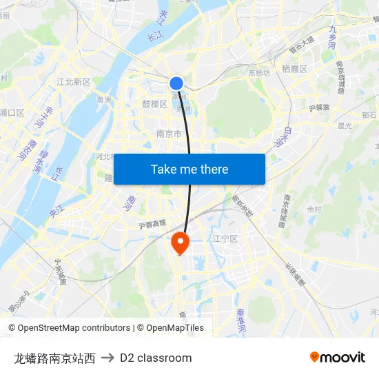 Longpan Road Nanjing Station West to D2 classroom map