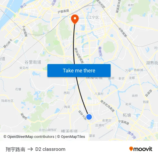 Xiangyu Road South to D2 classroom map