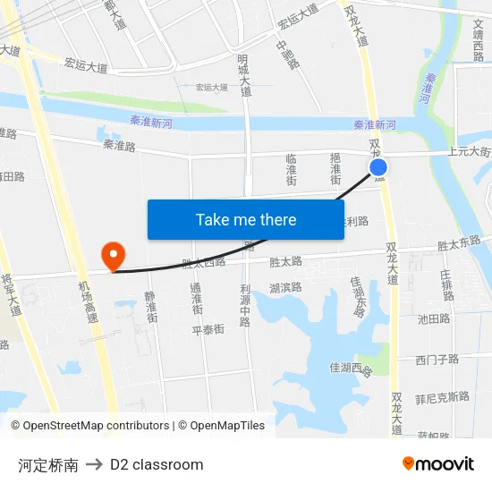 Heding Bridge South to D2 classroom map
