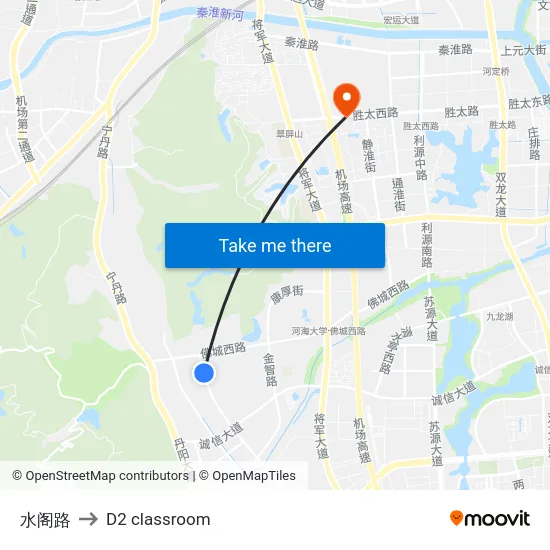 水阁路 to D2 classroom map