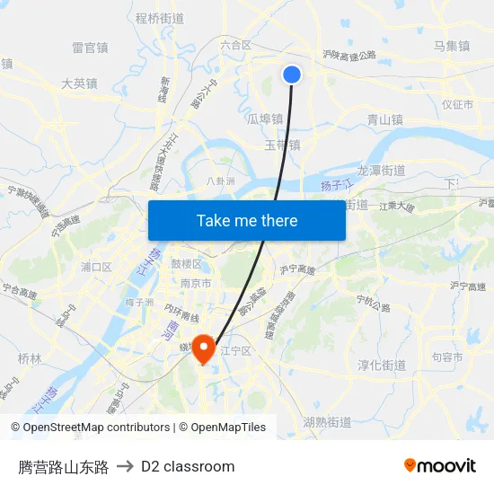 Tengying Road & Shandong Road to D2 classroom map