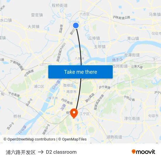 浦六路开发区 to D2 classroom map