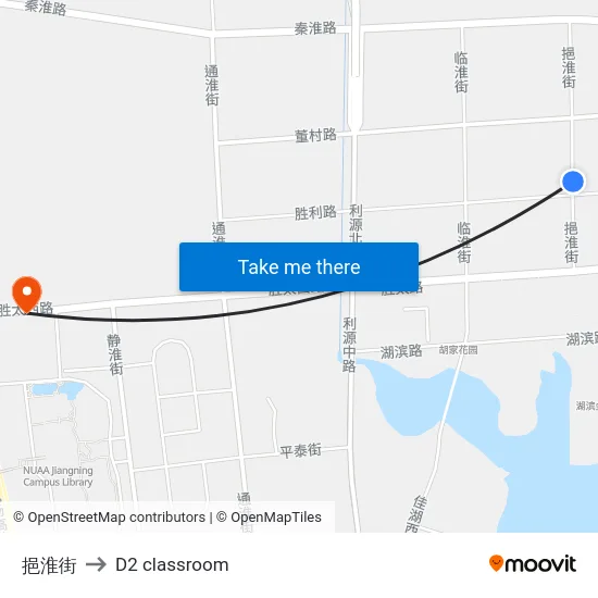 挹淮街 to D2 classroom map