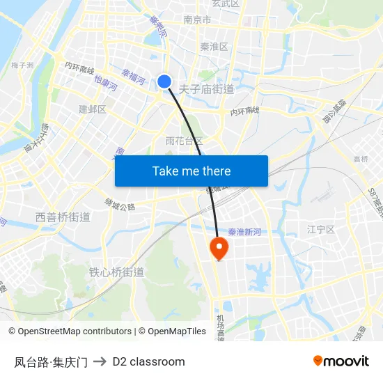 凤台路·集庆门 to D2 classroom map