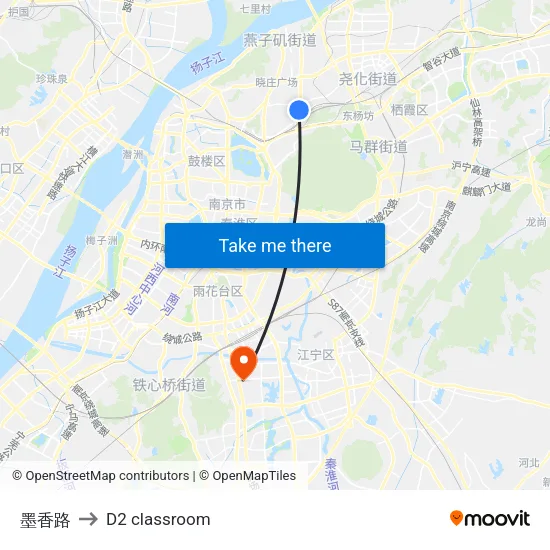 Moxiang Road to D2 classroom map