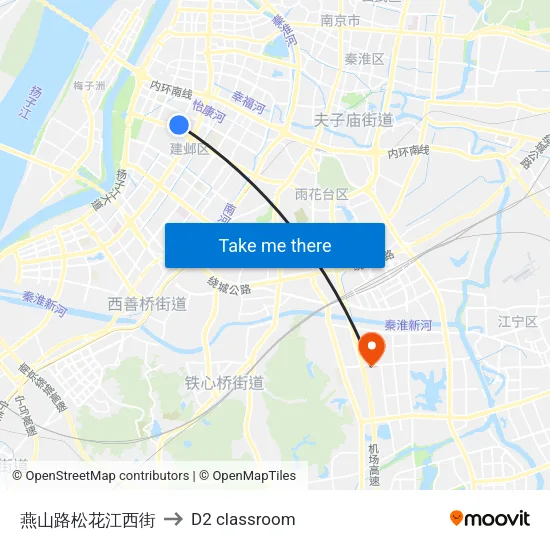 燕山路松花江西街 to D2 classroom map