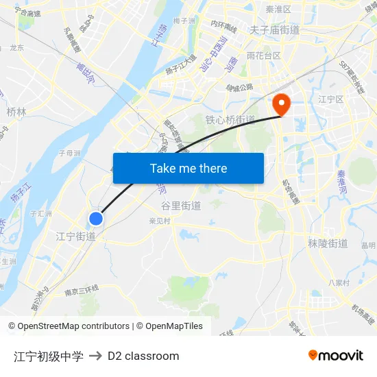 江宁初级中学 to D2 classroom map
