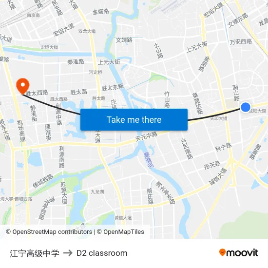 江宁高级中学 to D2 classroom map