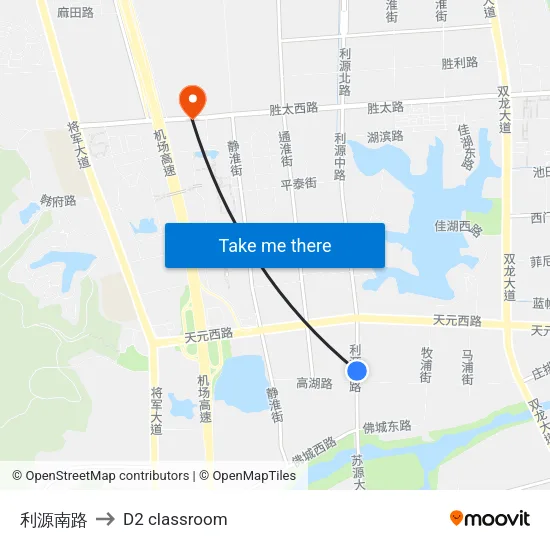 利源南路 to D2 classroom map
