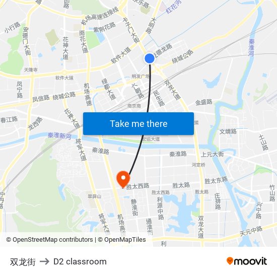 双龙街 to D2 classroom map