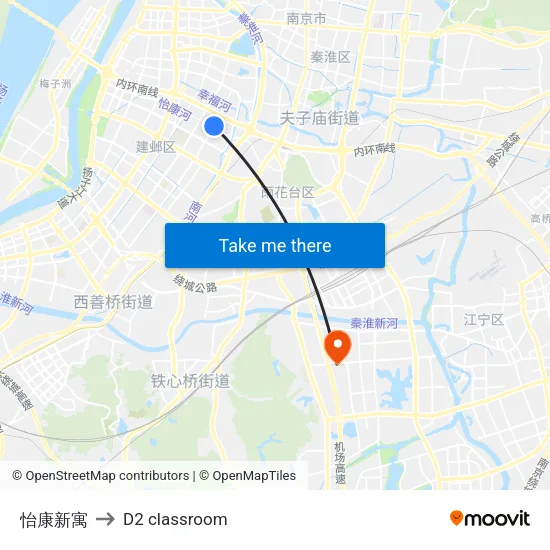 Yikang New Residence to D2 classroom map