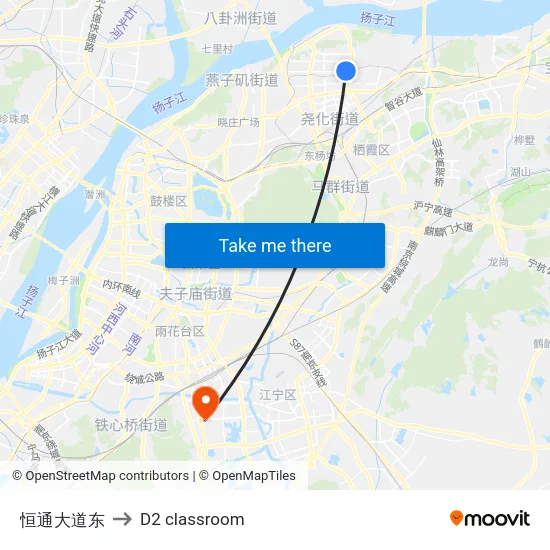恒通大道东 to D2 classroom map