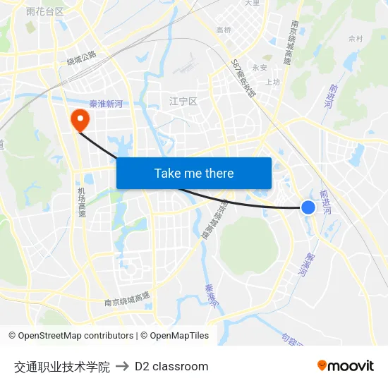 交通职业技术学院 to D2 classroom map