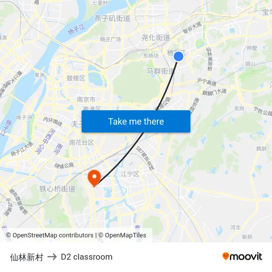 仙林新村 to D2 classroom map