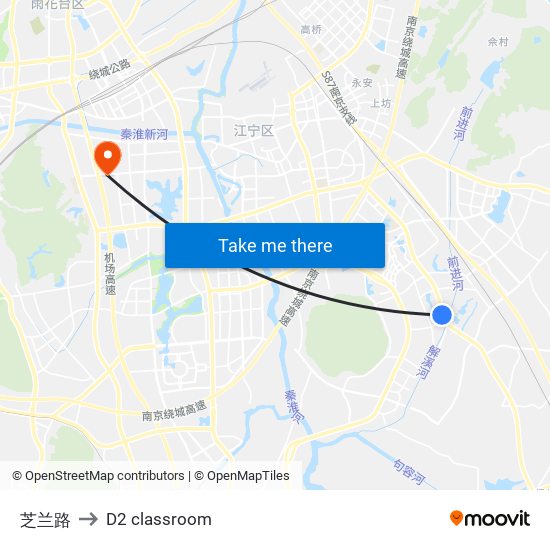 芝兰路 to D2 classroom map