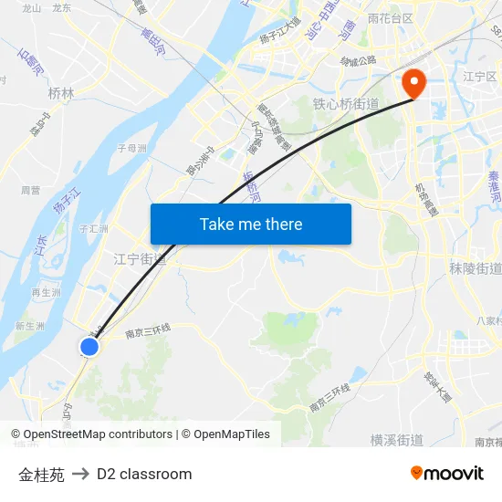 金桂苑 to D2 classroom map