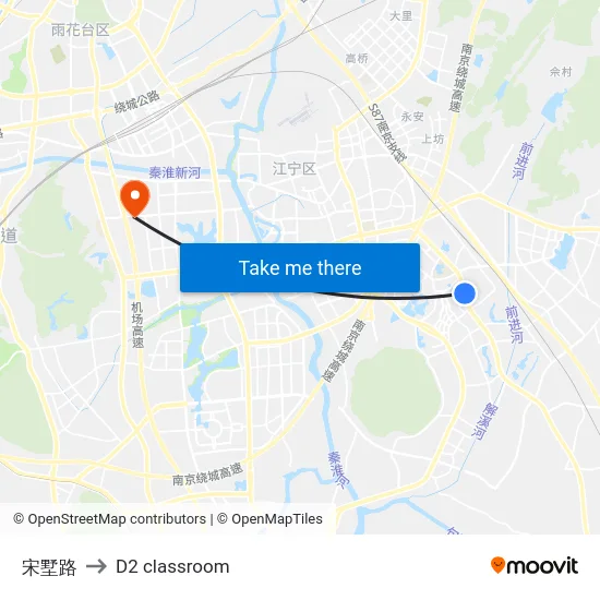 宋墅路 to D2 classroom map