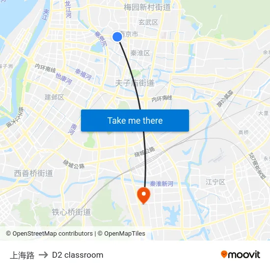 上海路 to D2 classroom map