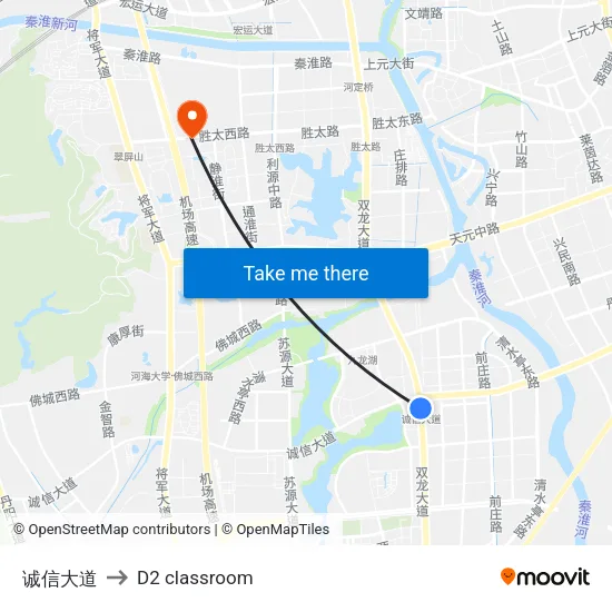 诚信大道 to D2 classroom map