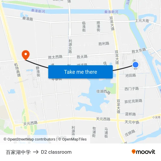 百家湖中学 to D2 classroom map