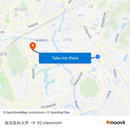 南京医科大学 to D2 classroom map